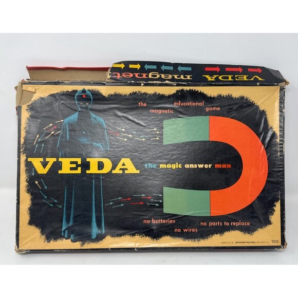 Veda The Magic Answer Man Toy Game Set By Pressman Vintage 1950s - Picture 1 of 4